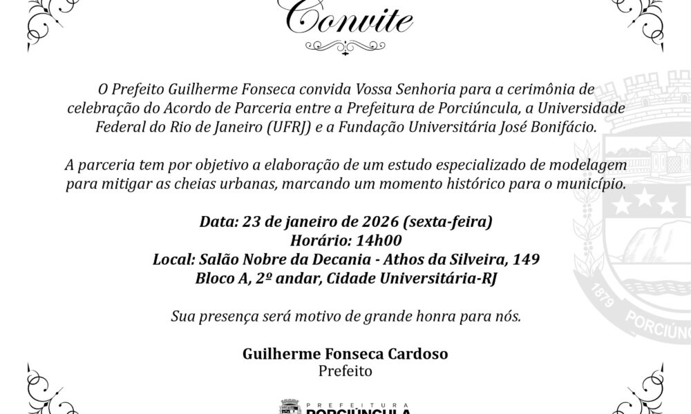 Porciúncula formaliza parceria com UFRJ contra enchentes